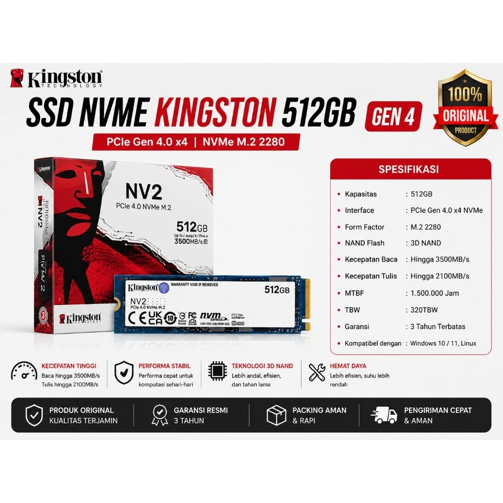 SSD NVME KINGSTON 512GB GEN 4