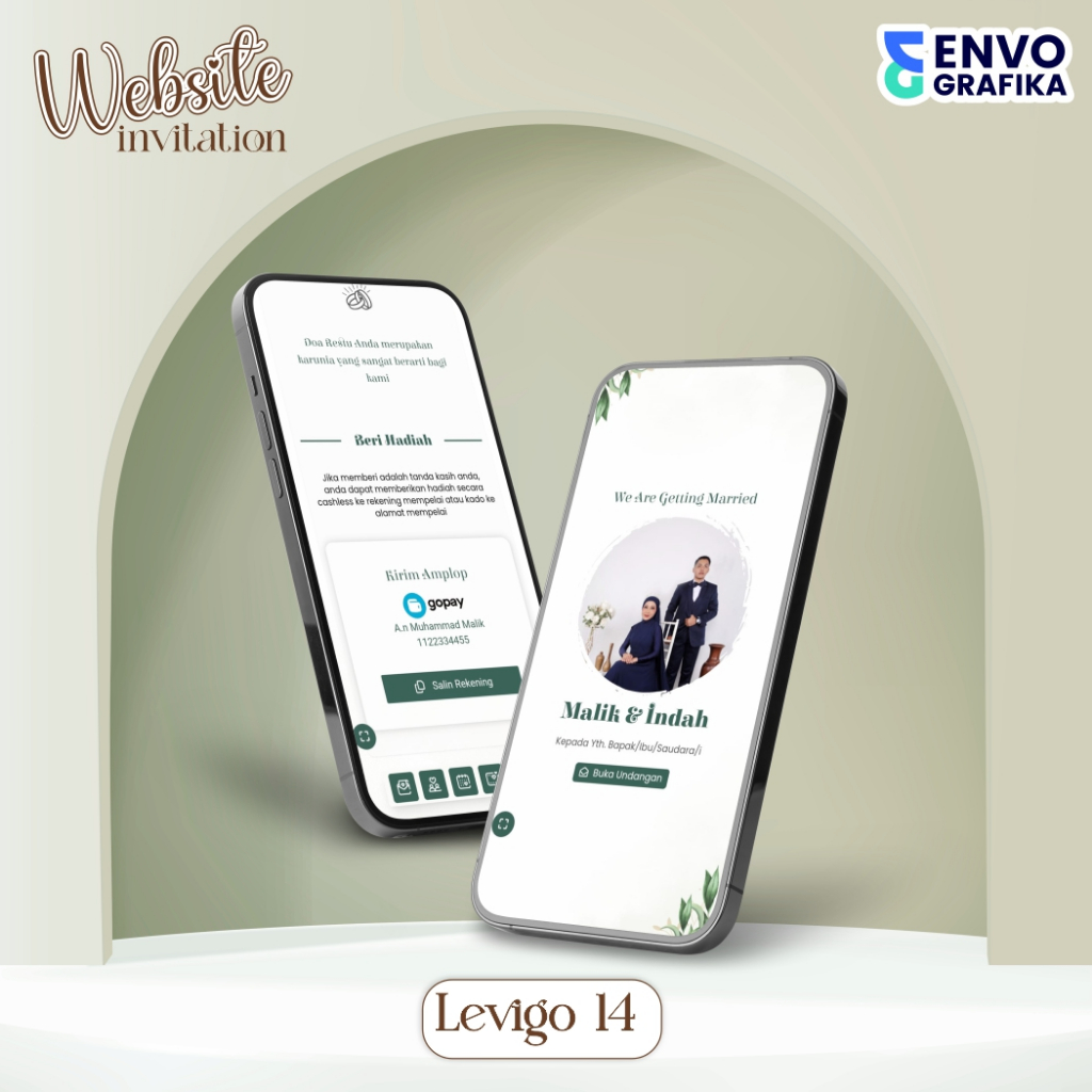 UNDANGAN DIGITAL WEBSITE PERNIKAHAN | UNDANGAN WEBSITE RUSTIC HIJAU LEVIGO 14
