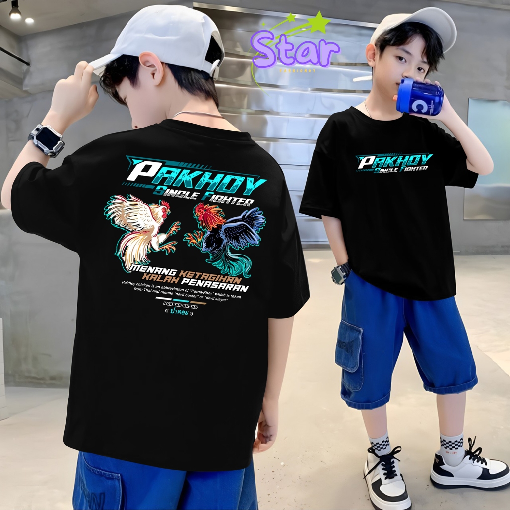 Kaos Anak Ayam Petarung Thailand Pama Pakhoy Bangkok Jago - Baju Ayam Aduan Single Fighter Menang Ke