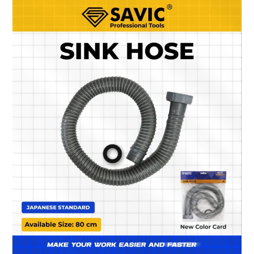 Selang BCP Abu SAVIC | Selang Afur | Wastafel | Selang Pembuangan Bak Cuci Piring | Sink Hose