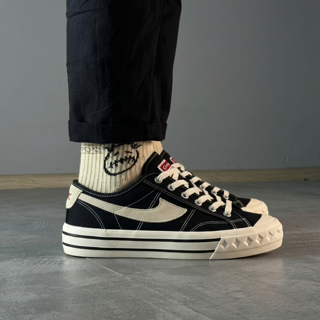 SEPATU COMPAS RETROGRADE SNEAKERS PRIA WANITA CASUAL HITAM PUTIH 36-44 SEKOLAH GAYA RETRO 100% BNIB
