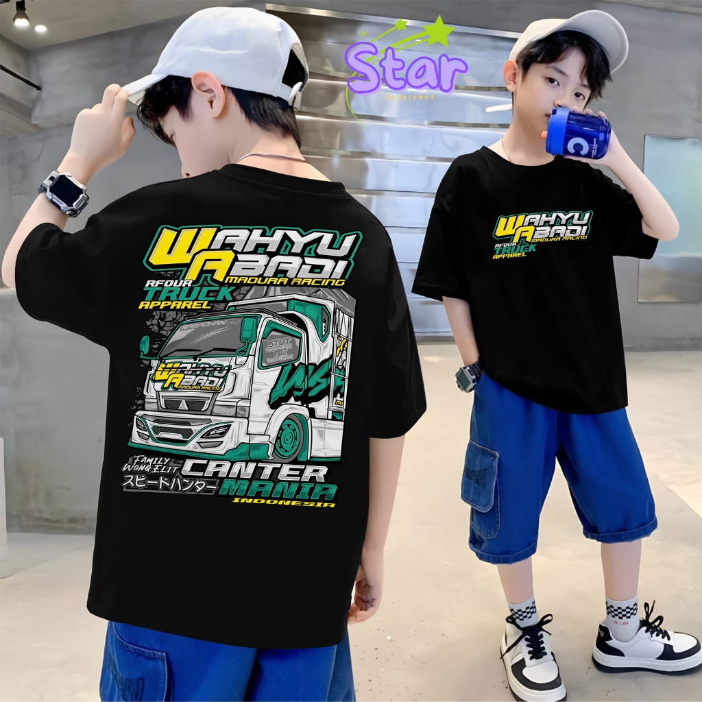 KAOS TRUK WAHYU ABADI ANAK 8-12 TAHUN KAOS TRUCK WAHYU ABADI ANAK TANGGUNG 10 TAHUN KAOS ANAK GAMBAR