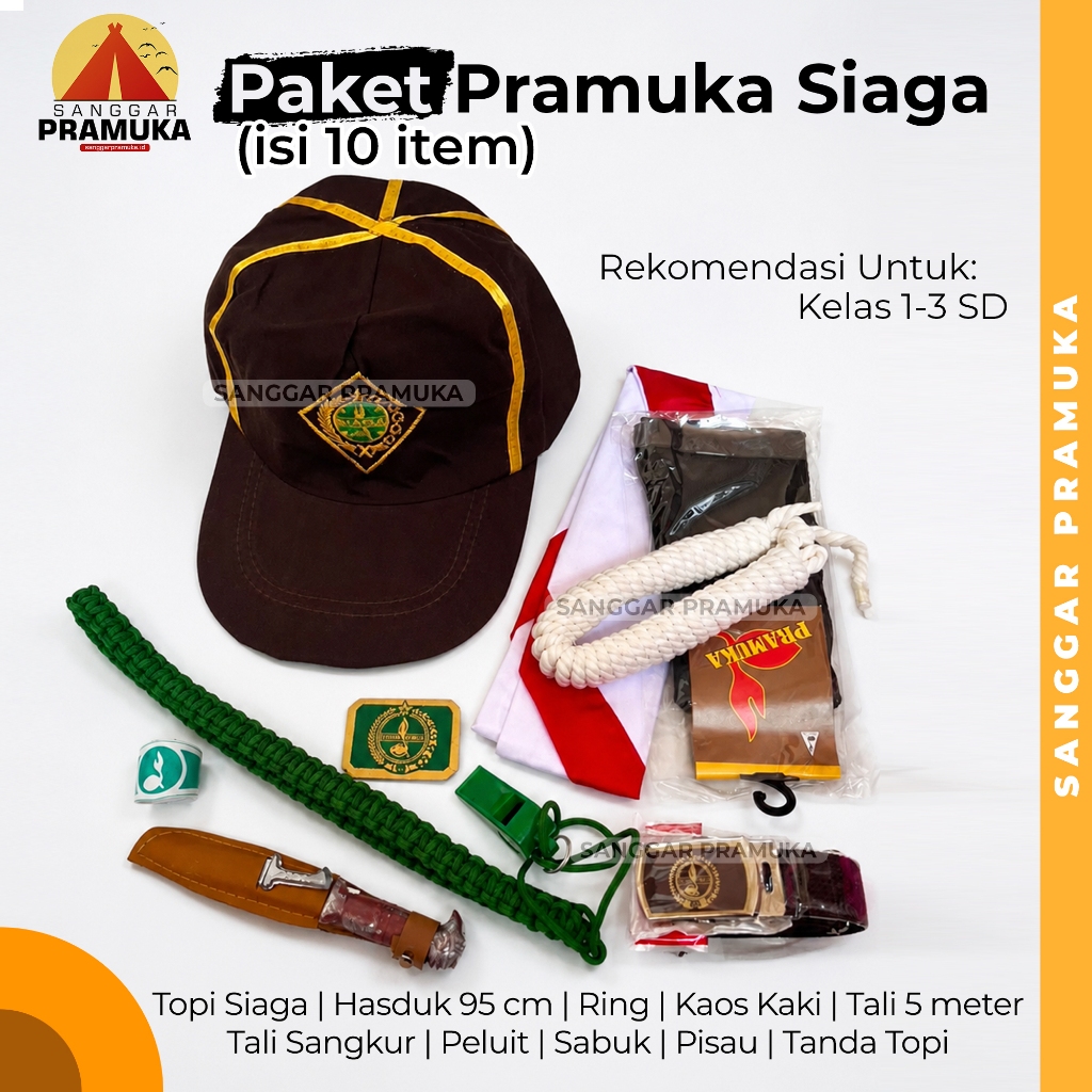 [Paket] Atribut Pramuka Siaga / Perlengkapan Pramuka Siaga SD / Atribut Pramuka Siaga Lengkap