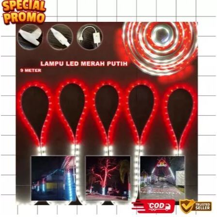LAMPU LED SELANG MERAH PUTIH LAMPU HIAS OUTDOOR