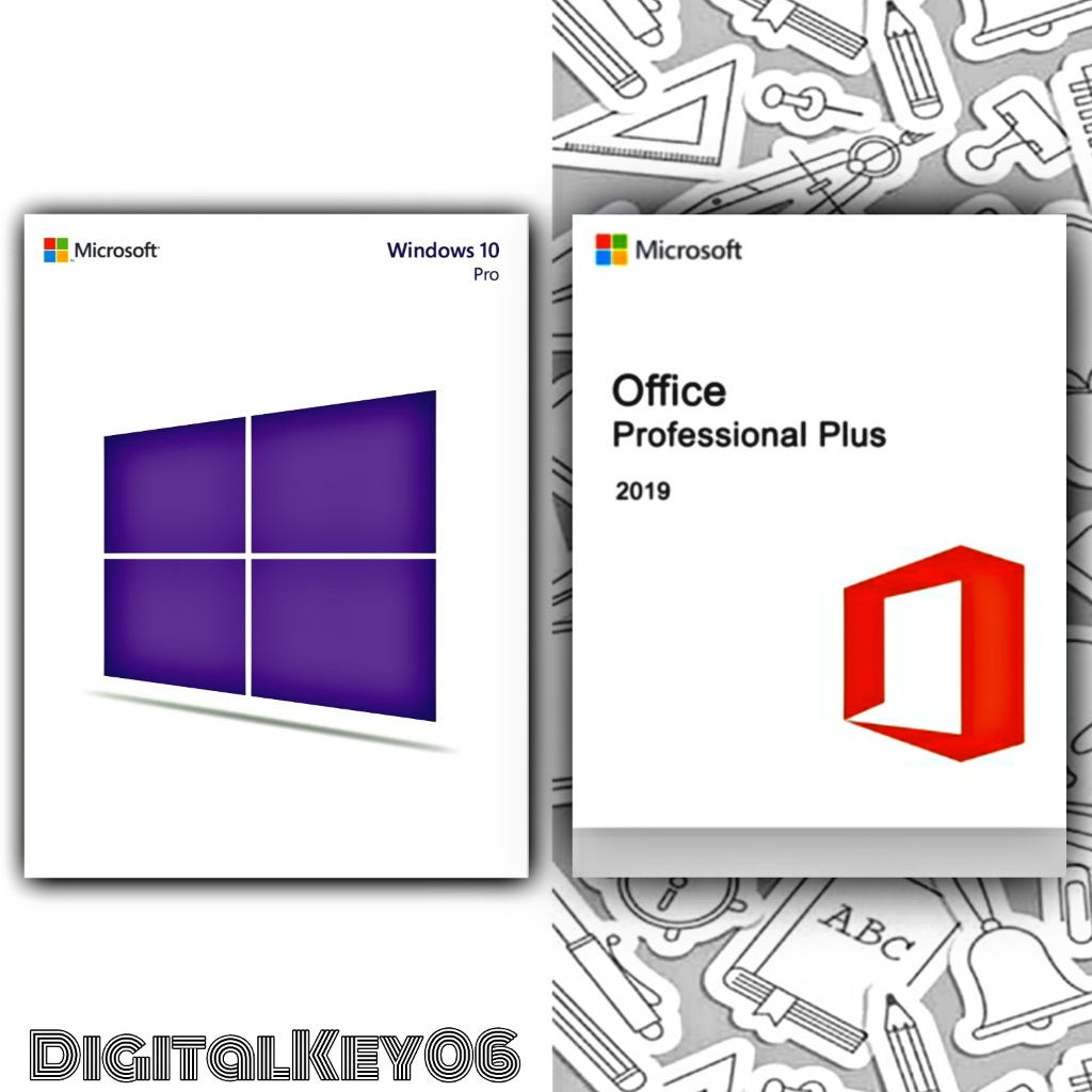 Windows10 pro + Office2019 pro plus code aktivasi ori 32/64bit