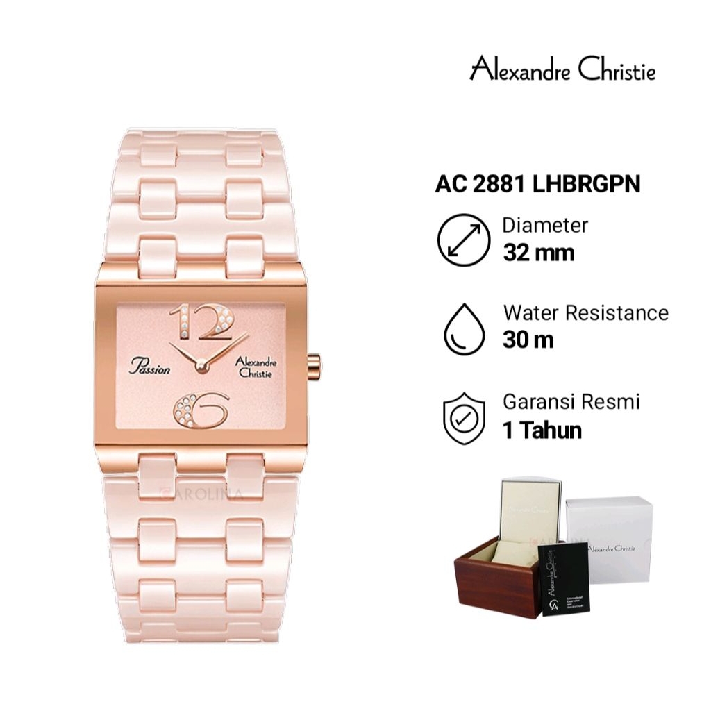 Jam Tangan Wanita Alexander Christie AC 2881 LHBRGPN Stainless Steel Original Garansi Resmi