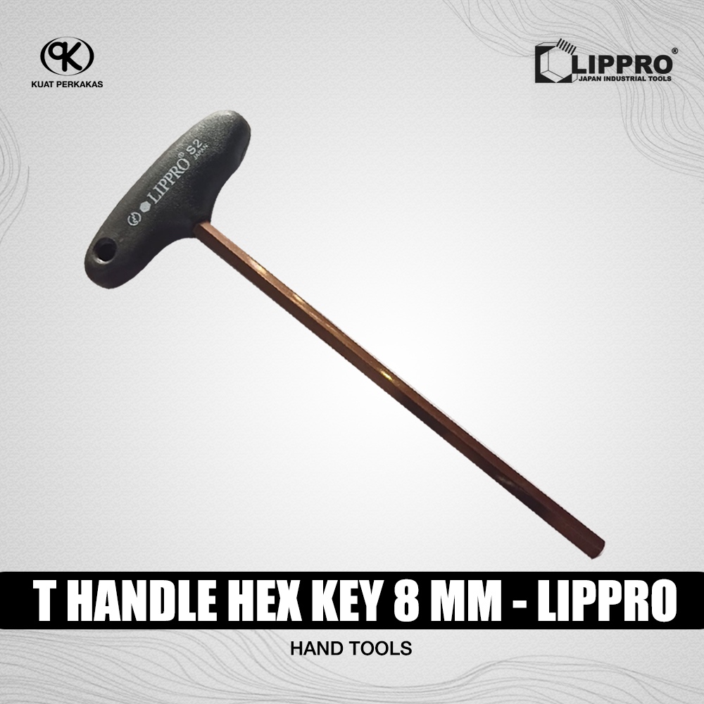 LIPPRO T handle hex key 8mm / Kunci L Hex 8 mm Model T