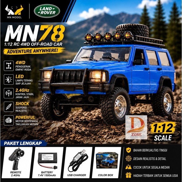 Jeep MN78 Cherokee 1/12 4WD Full Propo Offroad Crawler RTR RC Car