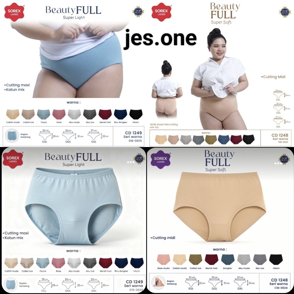 SOREX 1248 Spandek 1249 Katun CD Celana Dalam Wanita Jumbo 3Xl  - 5XL
