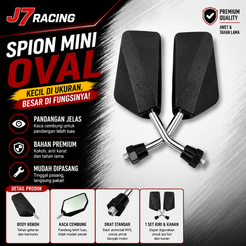 Spion Motor / Kaca Motor Mini Kecil Kotak Universal