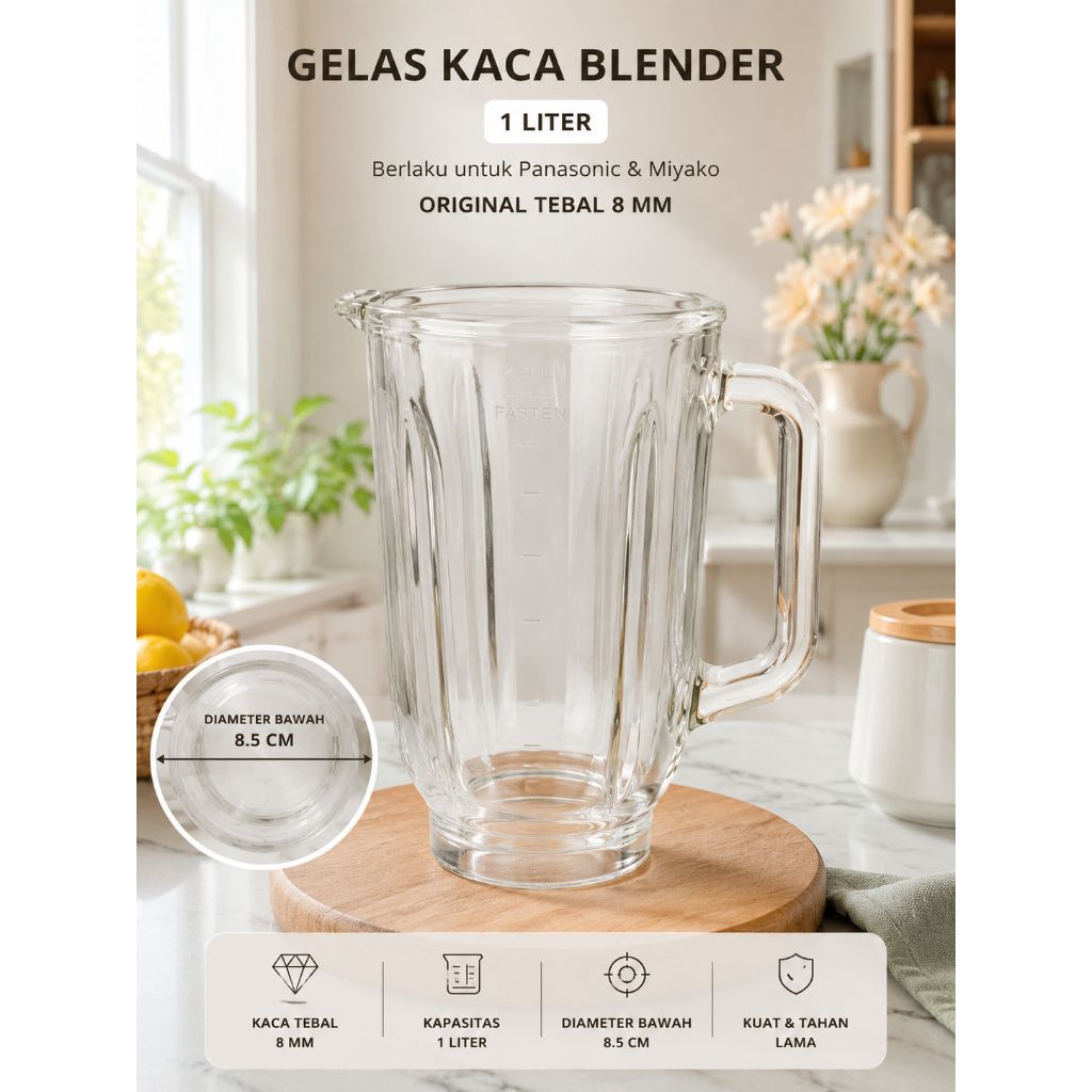 Blender gelas/kaca panasonic/miyako + bubble