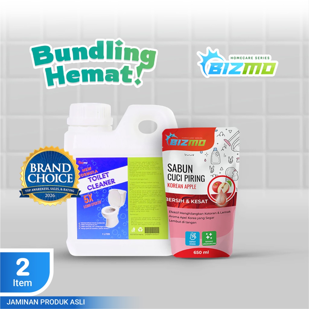 BIZMO - Bundling Hemat Toilet Cleaner & Sabun Cuci Piring Korean Apple