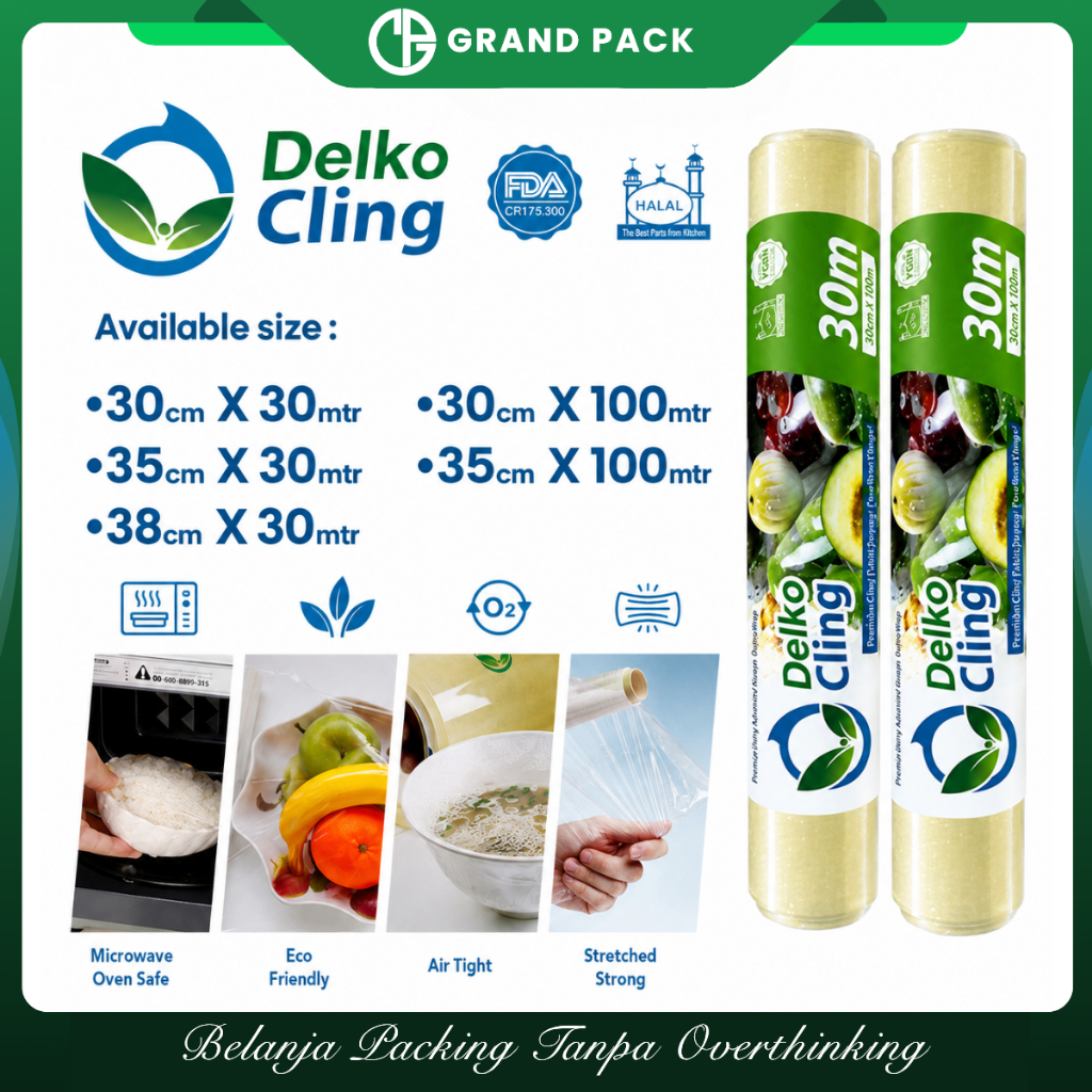 Pembungkus Buah dan Makanan Delko Cling Wrap Food Grade Makanan Refill Super Cling Merek Delkochoice