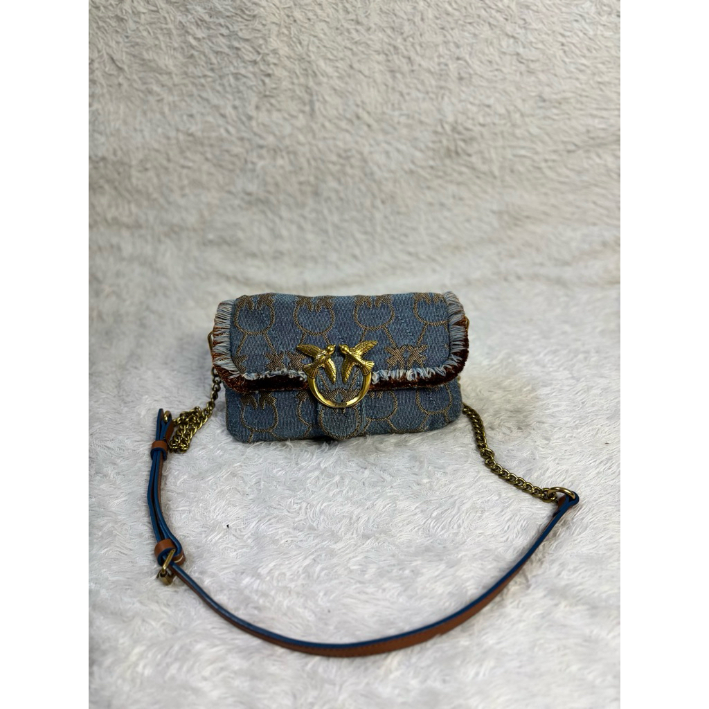 preloved tas pinko denim slingbag