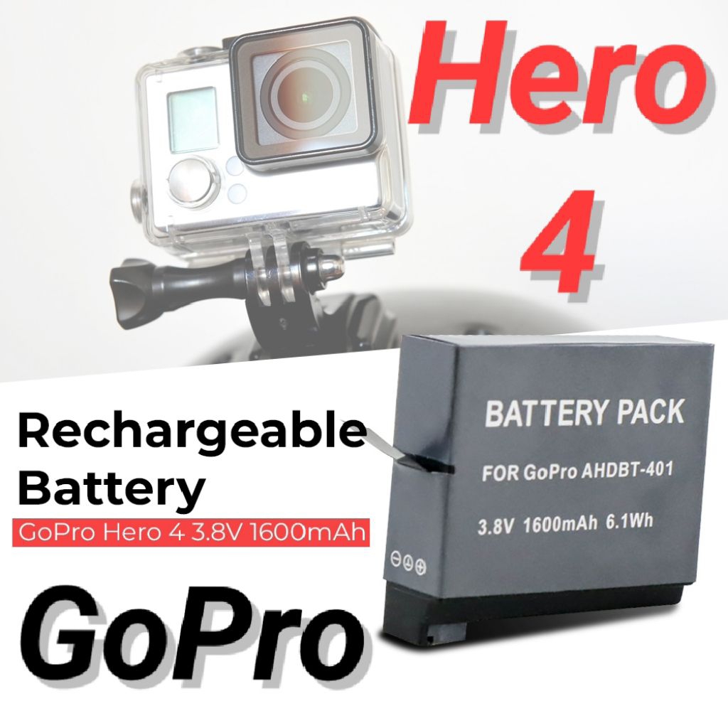Batre kamera GoPro Hero 4 batere go pro hero4 battery action cam camera hero-4 baterai
