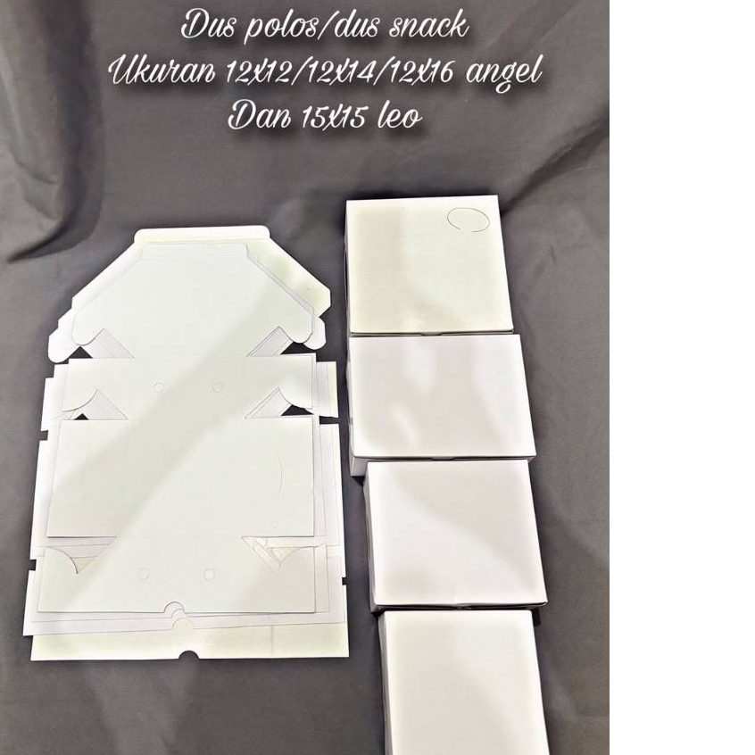 DUS SNACK/DUS POLOS ANGEL UKURAN 12X12,12X14,12X16 DAN LEO UKURAN 15X15 ISI 50 PCS