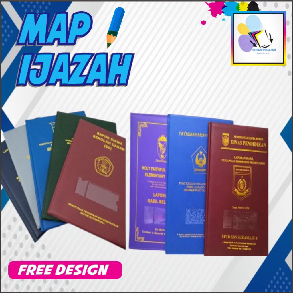 Map Ijazah & Map Raport Custom - Map Dokumen Sekolah - Bisa Request Desain
