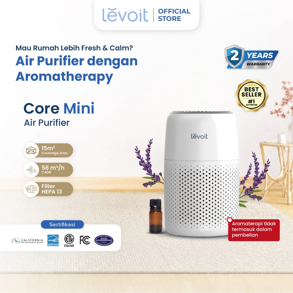 Levoit Core Mini / Levoit Core Mini Night Light Air Purifier With Fragrance Sponge / Aromatherapy - 