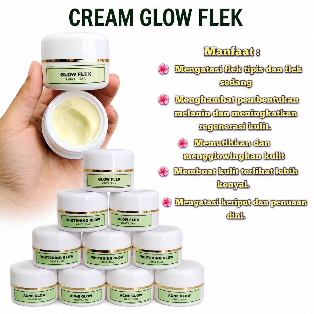 Glow Flek Cream Malam Label hijau Original !!!