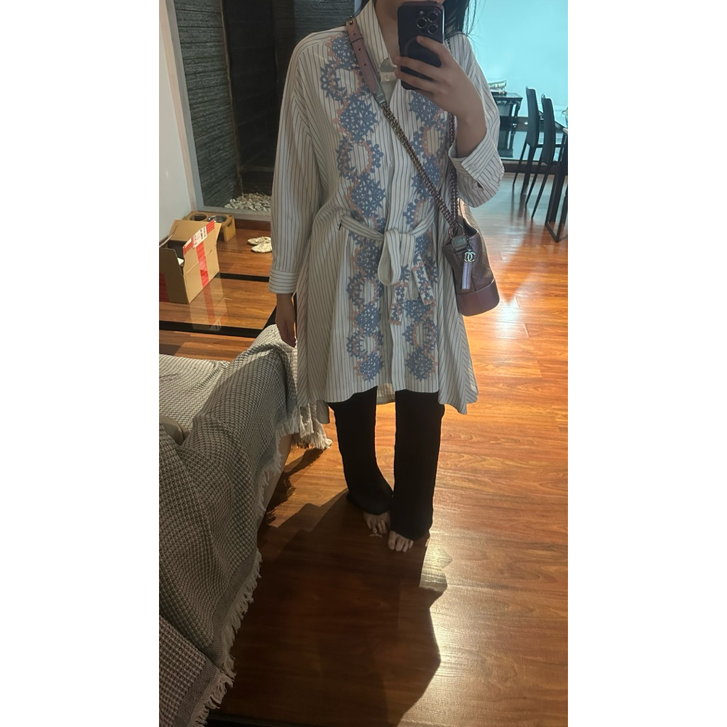 Artkea Stripes Dress embroidery free size