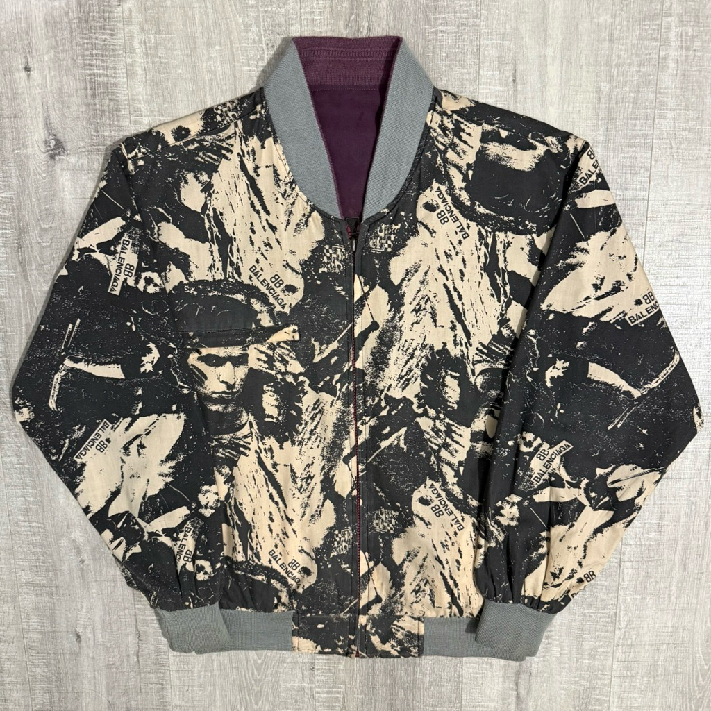 Vintage balenciaga aop reversible jacket