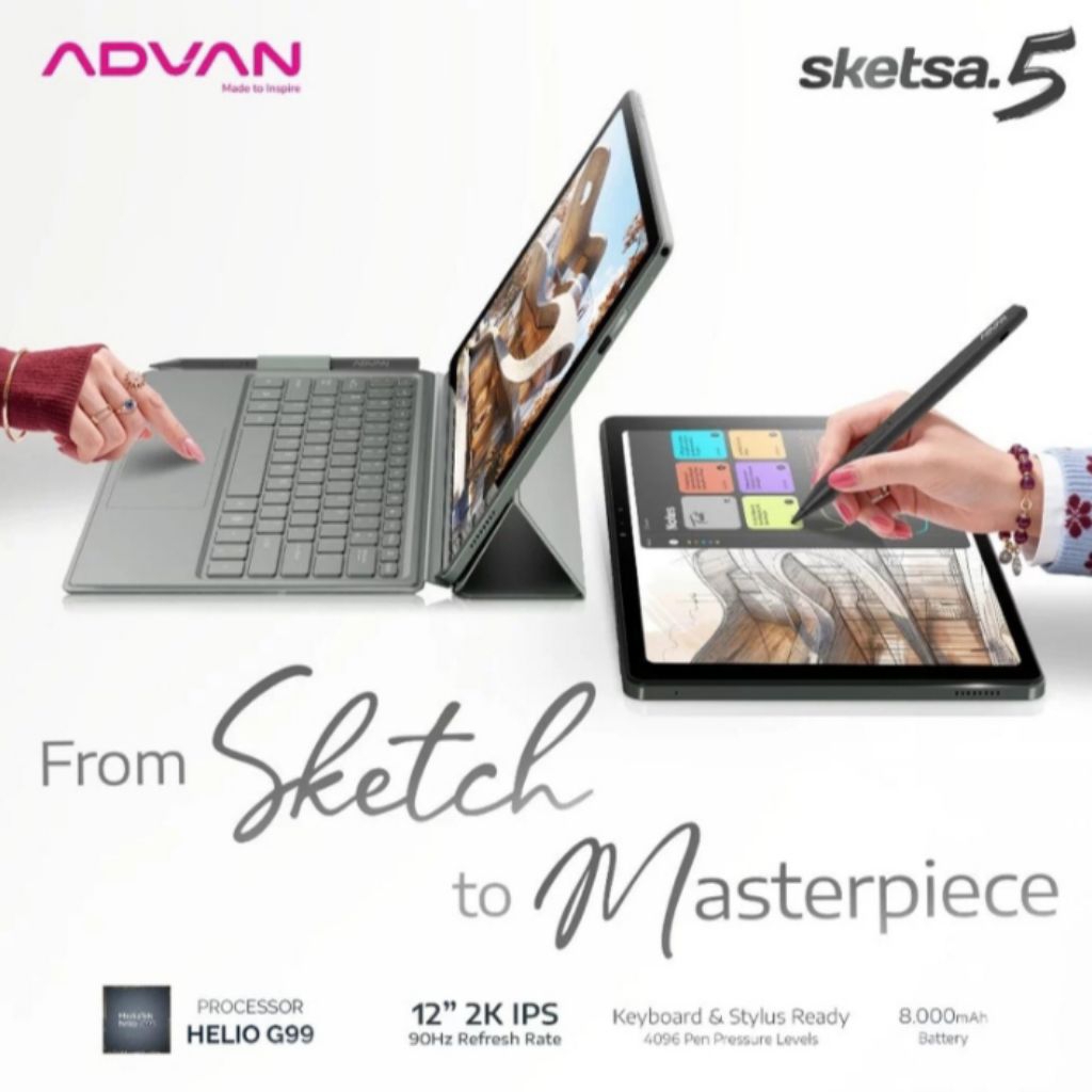 Advan TAB SKETSA 5 Tablet 12" 8/128 GB - Garansi Resmi