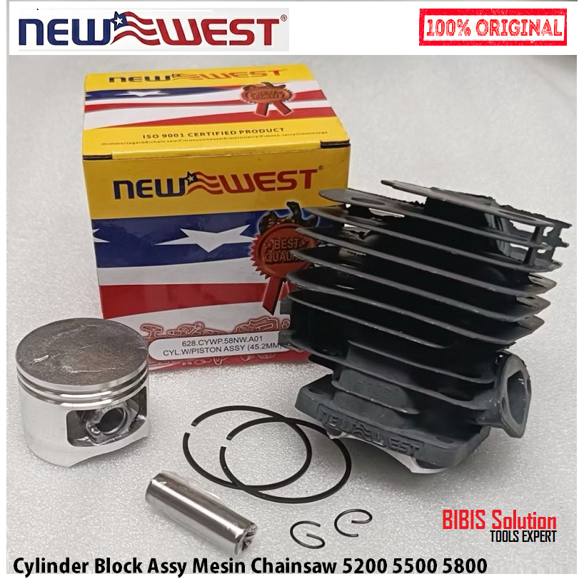 NEW WEST Cylinder Block Chainsaw 5800 Silinder Blok Boring Buring Mesin Senso Chainsaw 58cc 628 Set 