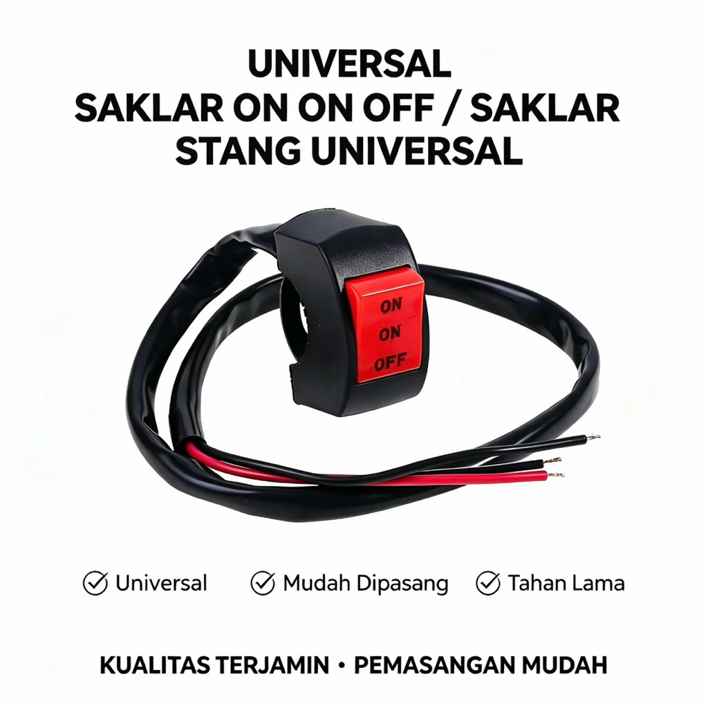 Saklar stang 3 fungsi on on off Saklar on on off stang universal