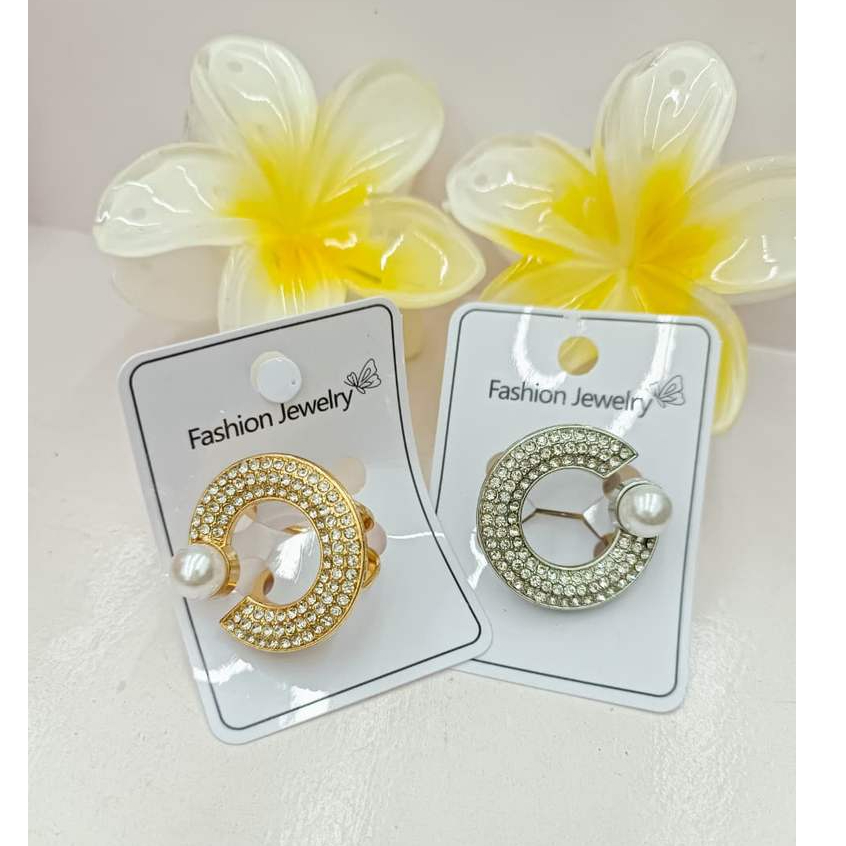 Bros Hijab Cincin Bulat Mutiara Elegan Premium Wanita