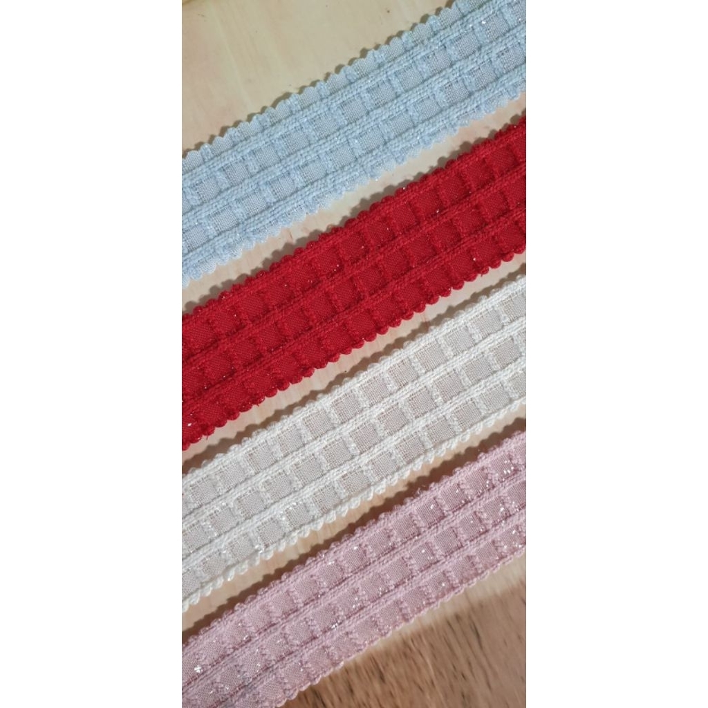 Pita Korea Renda Elastis Grid Glitter
