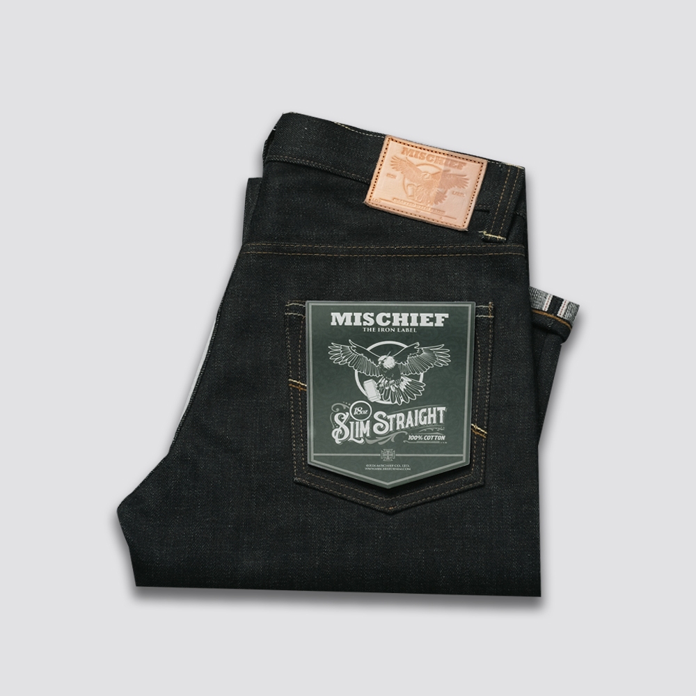 Mischief - IL SS 001 18oz Green Cast - The Iron Label Selvedge Denim
