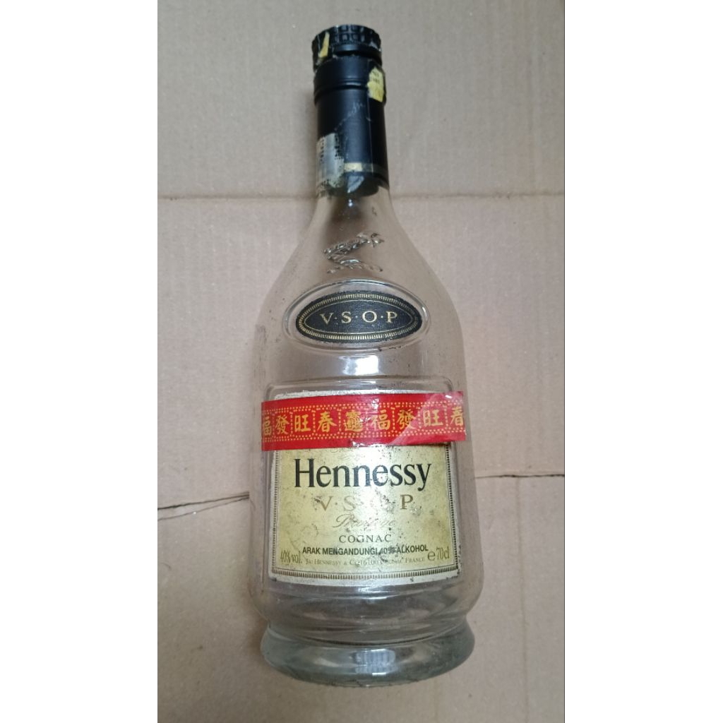 botol bekas minuman import Hennessy vsop 750ml botol kosong hiasan rumah