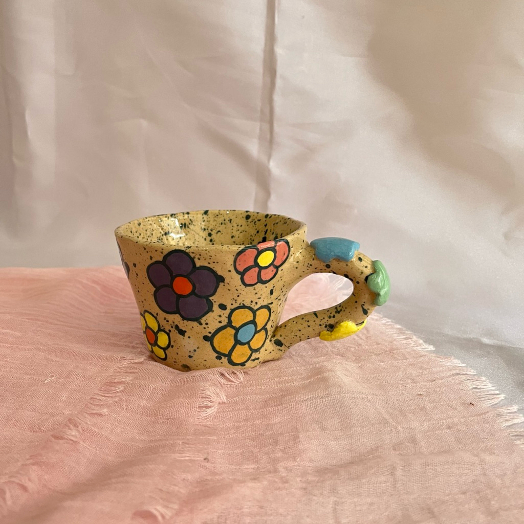 BLOOM | Artisan Ceramic Mug | Mug Keramik Handmade Food Safe | Handpainted Pottery Mug