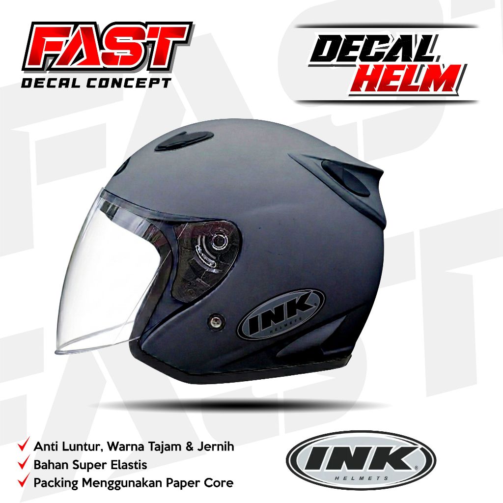 Decal stiker helm INK half face  Motif Polos Racing Livery Polos HELM INK Design Sticker Helm Anti P