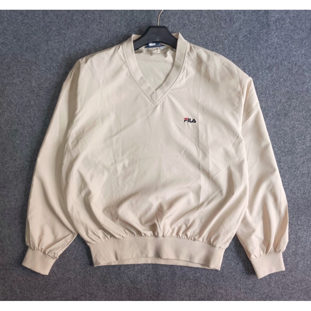 Jaket pullover FILA V neck sportwear golf Beige