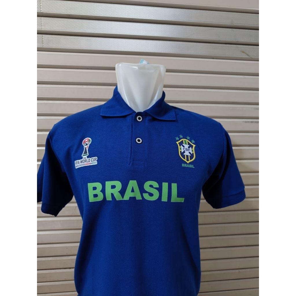 POLO shirt Brasil Piala dunia 2026-Tshirt Kaos Brazil terbaru/Polo wangky bola pildun 2026
