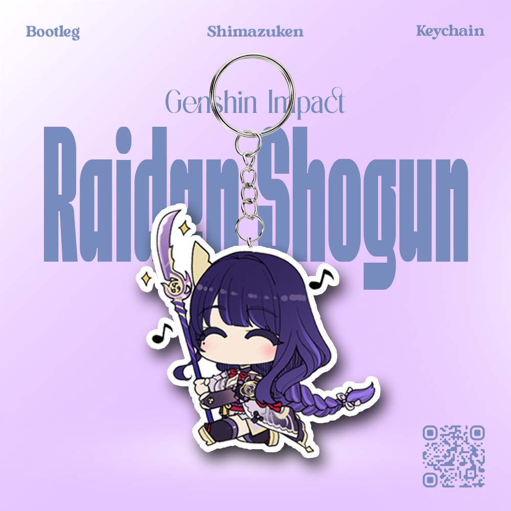Gantungan Kunci Anime Genshin Impact Raiden Shogun - Ganci Akrilik - Keychain Acrylic