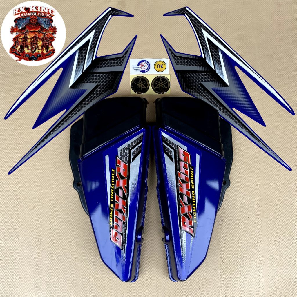 COVER BOK AKI RX KING TUTUP ACU BOK AKI RX KING BODY SAMPING RX KING BIRU 2004 FULLSET STRIPING 2004