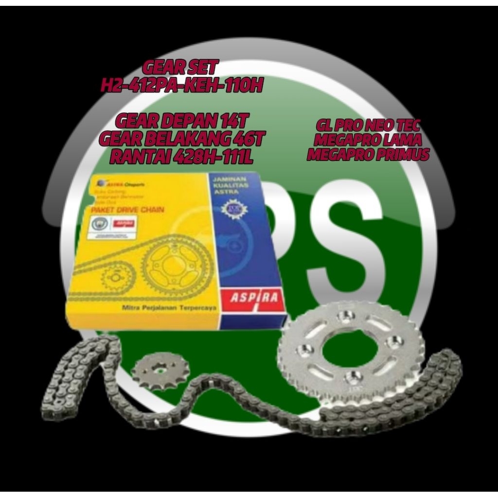 Gear Set GL Pro Neo Tec, Megapro Old, Megapro Primus (KEH) Original Aspira