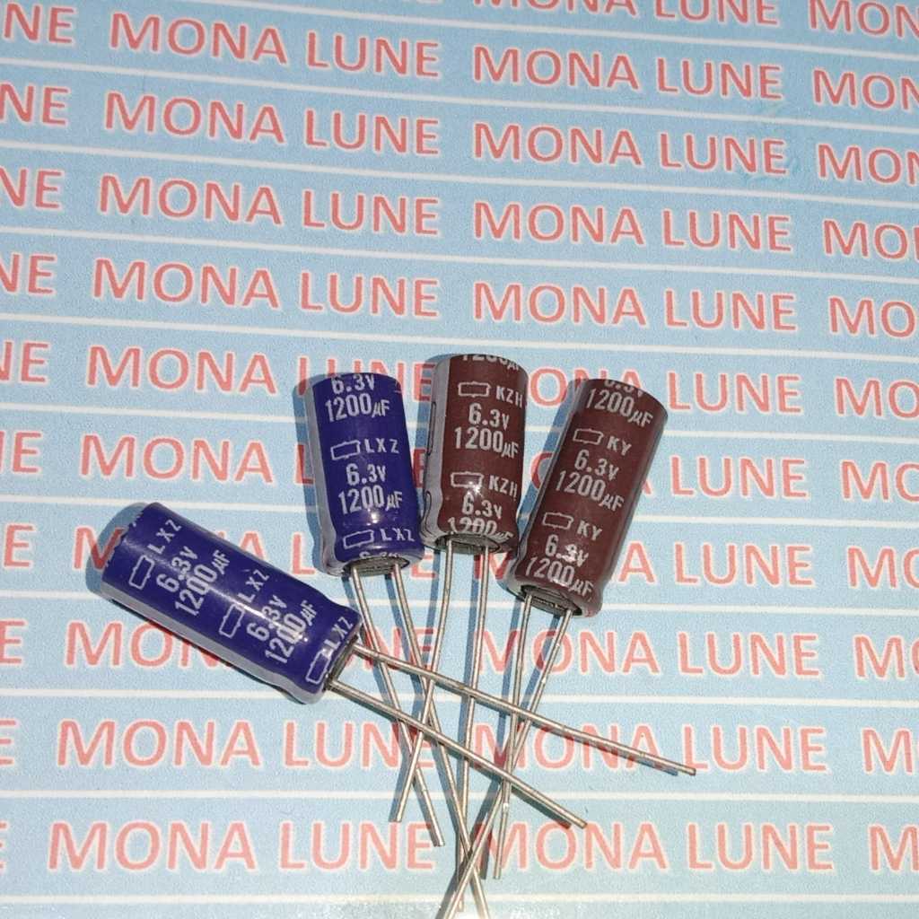 1200uf 6v3  6.3v  6,3V  d8mm nippon chemicon  elco kapasitor elko capacitor 1200uf 6v3  6.3v  6,3V