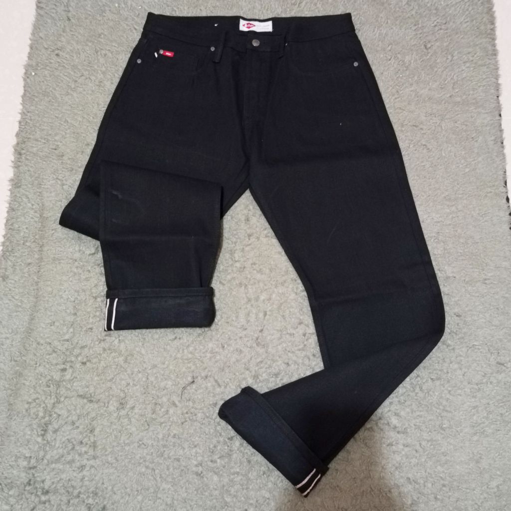 Lee Cooper jeans selvedge Arthur raw dry black new original murah
