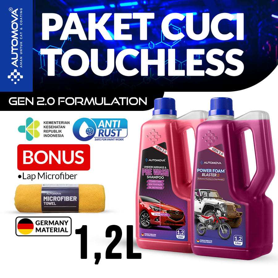 AUTOMOVA - Shampoo Touchless Cuci Motor Carwash Power Foam Blaster & Double Layer