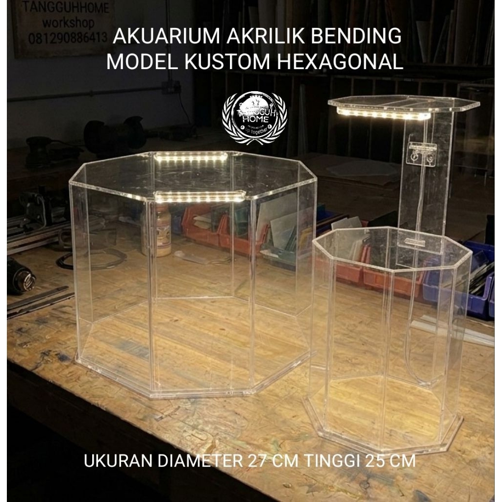 AKUARIUM AKRILIK BENDING MODEL HEXAGONAL