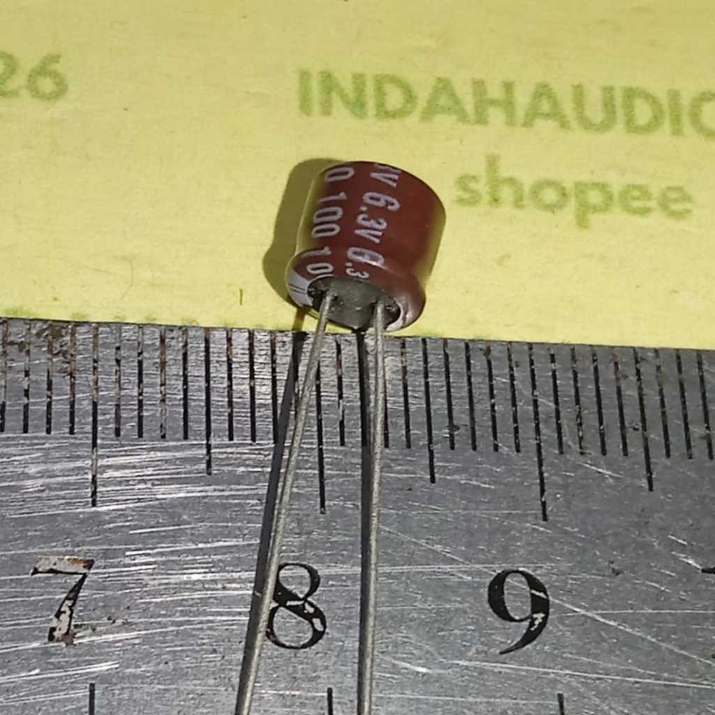 100uf 6v3  6.3v  6,3V  d6X6mm nippon chemicon  elco kapasitor elko capacitor 100uf 6v3  6.3v  6,3V