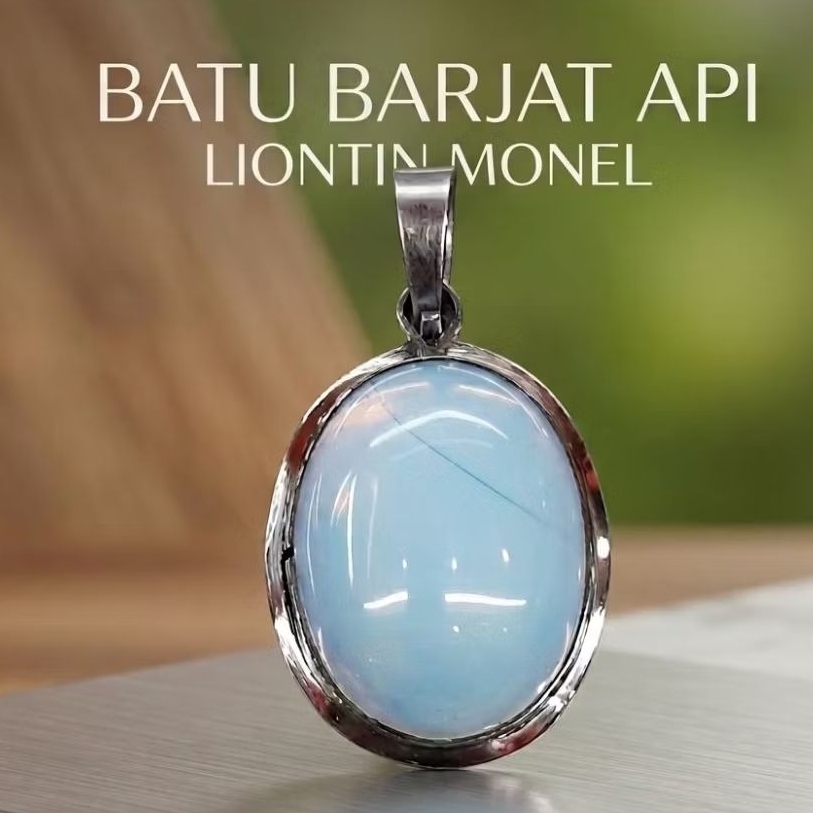 Liontin Batu Barjat Api  Ring Monel Tanem Mewah - Batu Akik Pria Wanita