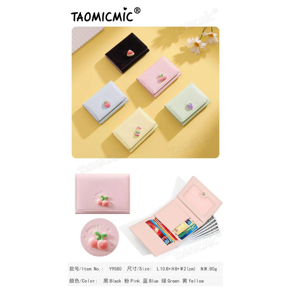 dompet lipat 3 taomicmic motif buah-buahan lucu