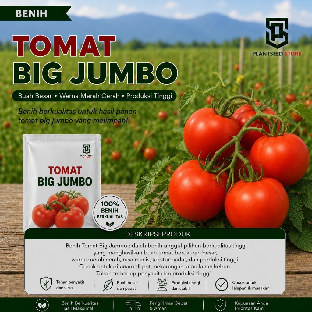 PlantSeed - 10 Benih Bibit Buah Tomat Jumbo (Solanum Lycopersicumsyn)
