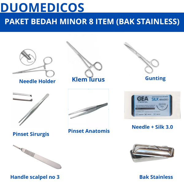 TERMURAH | Paket Bedah Minor / Minor Set Bedah 8 pcs