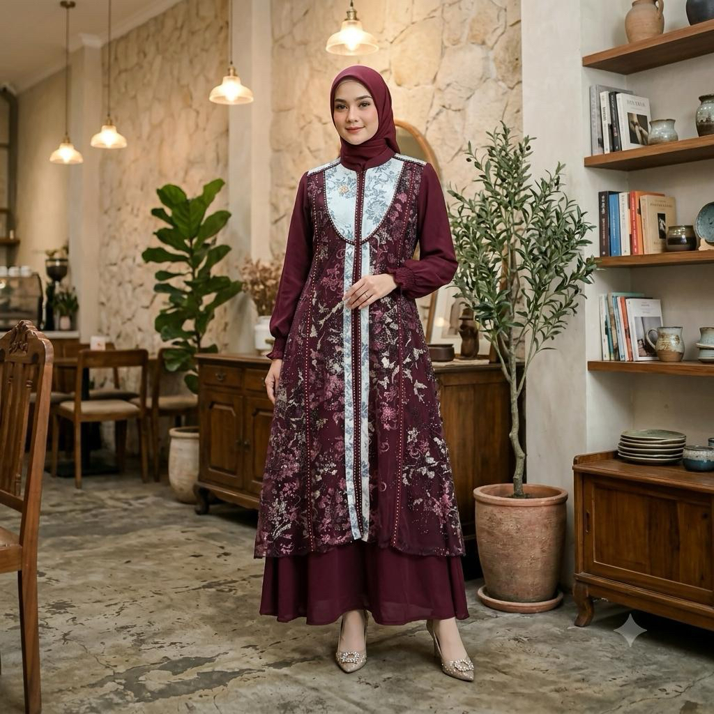 gamis mewah ABIYANI brukat tile