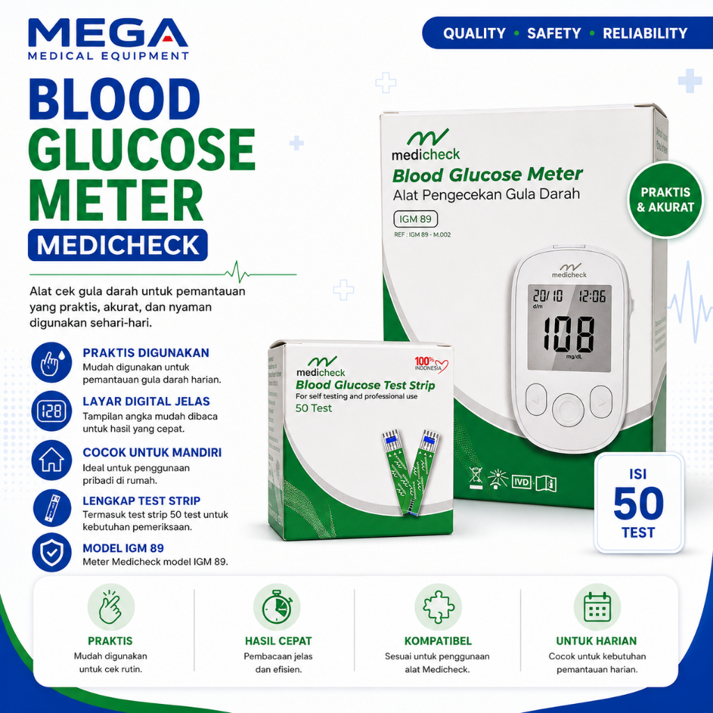 Medicheck Blood Glucose Cek Gula Darah Digital
